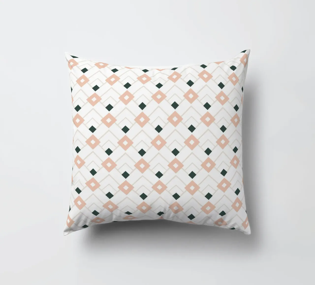 Pink and Teal Lattice decorative cushion by amini54