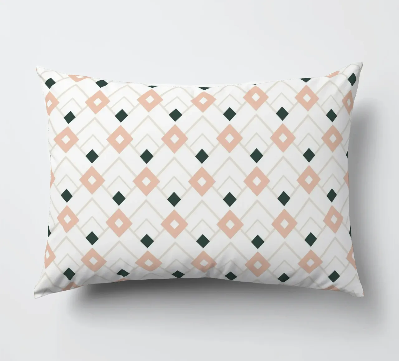 Pink and Teal Lattice decorative cushion by amini54