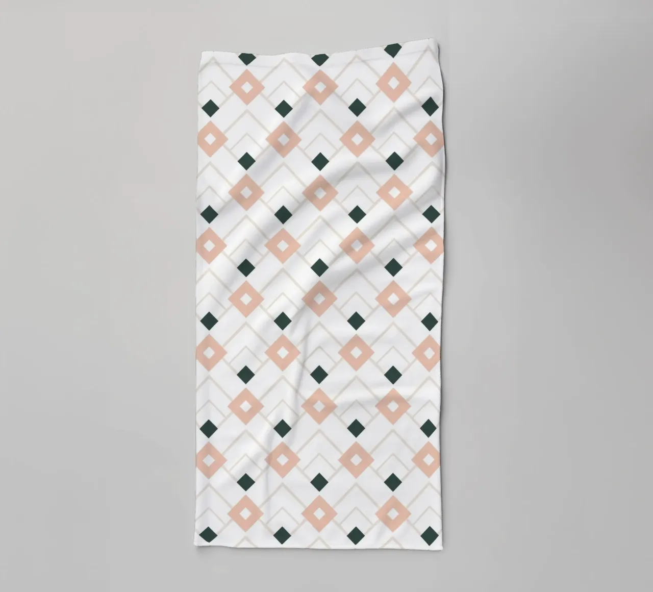 Pink and Teal Lattice towel by amini54