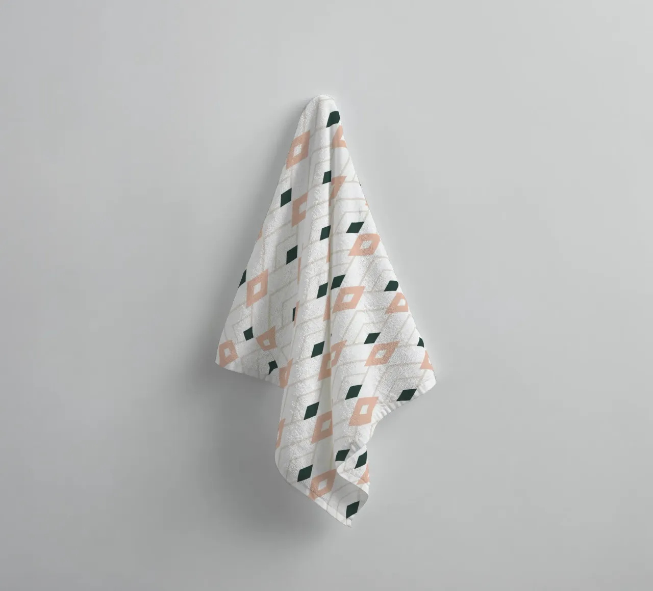 Pink and Teal Lattice towel by amini54