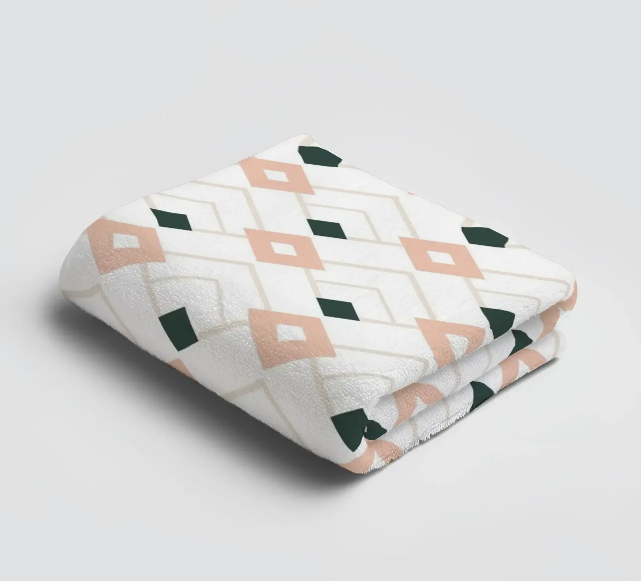 Pink and Teal Lattice towel by amini54