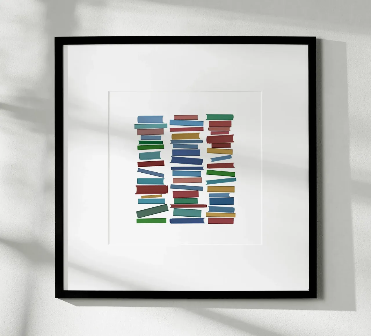Libri colorati poster con telaio in legno da Orara Studio