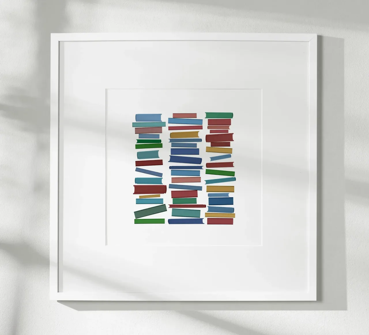 Libri colorati poster con telaio in legno da Orara Studio