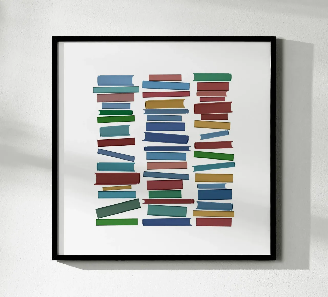 Libri colorati poster con telaio in legno da Orara Studio