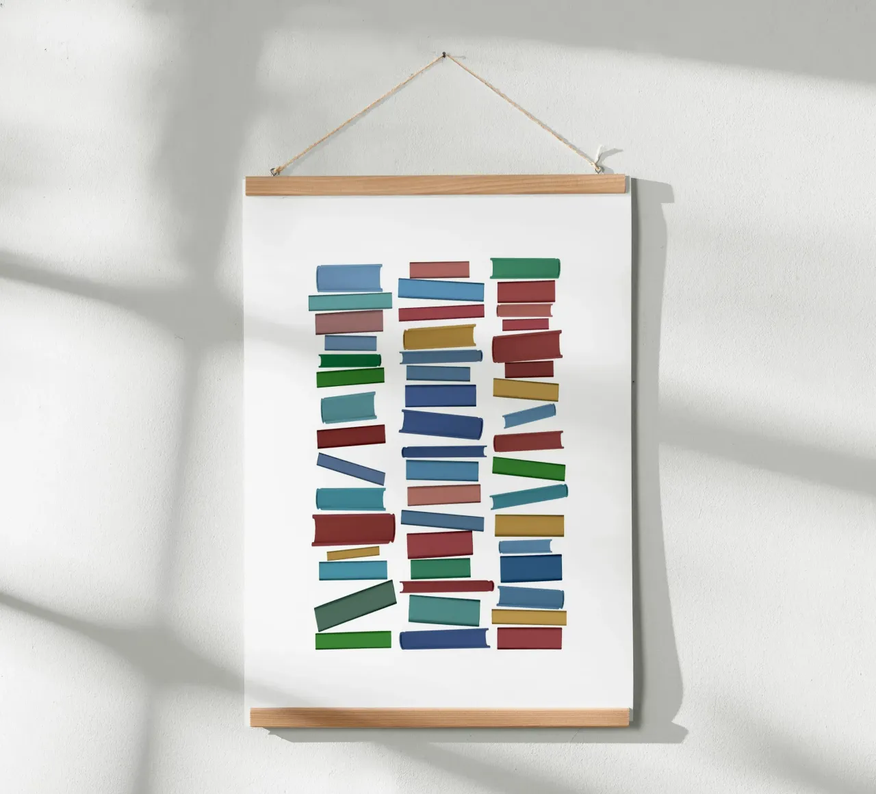 Libri colorati poster con telaio in legno da Orara Studio
