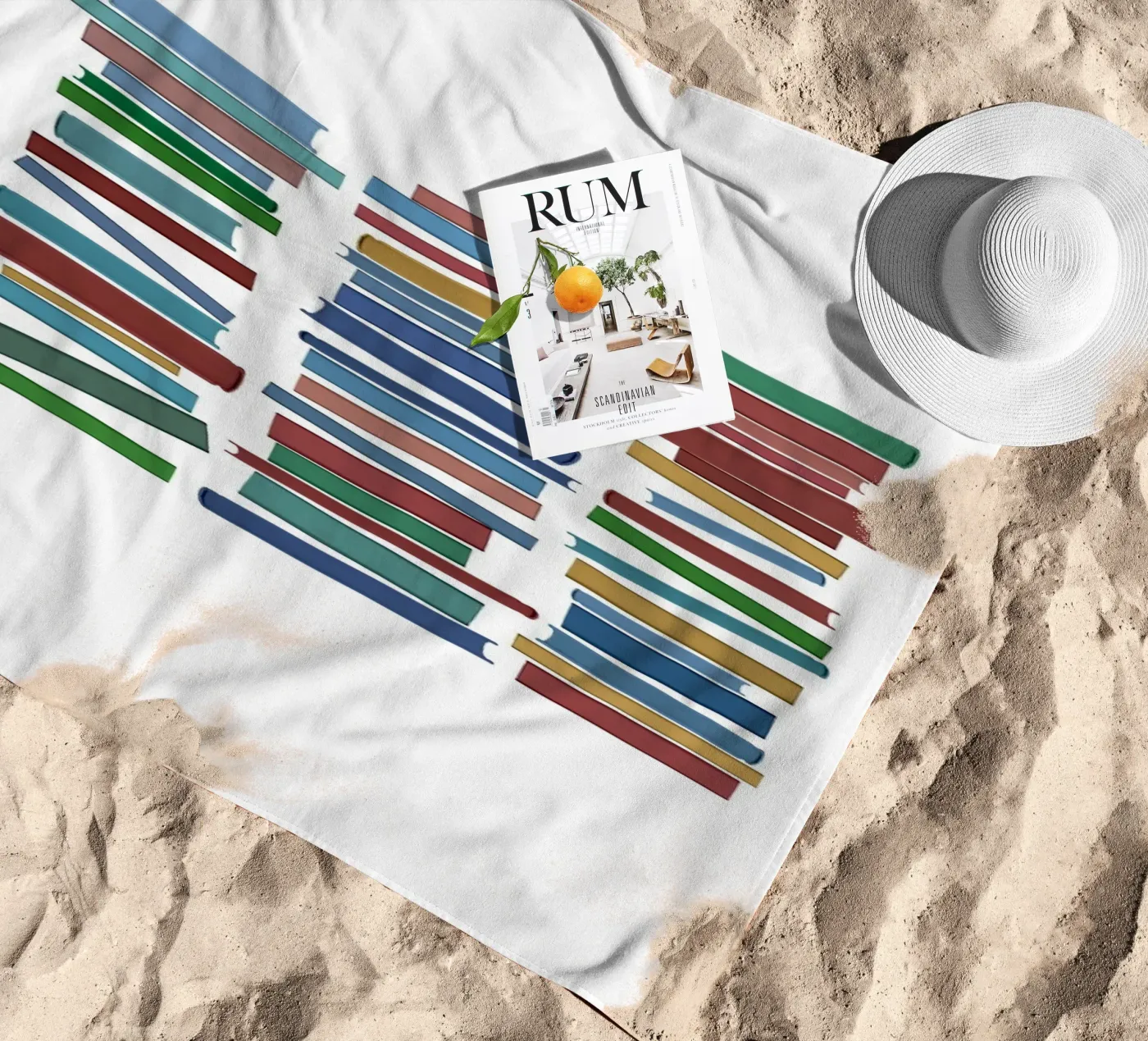 Libri colorati telo mare da Orara Studio