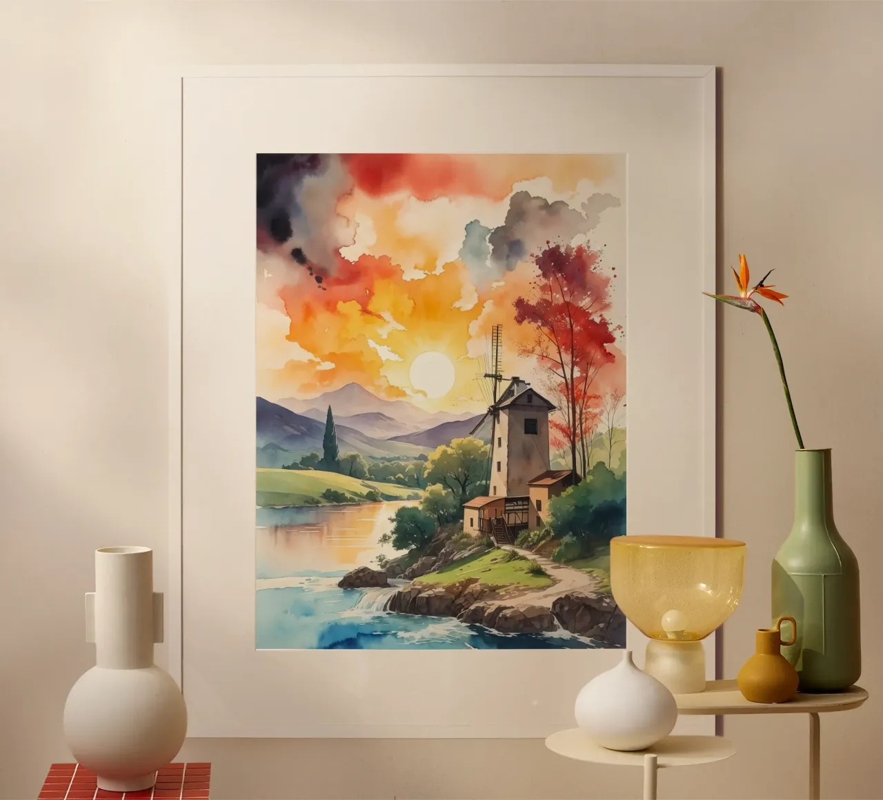 mulino ad acqua poster con telaio in alluminio da 🎁 ARTVI-SHOP