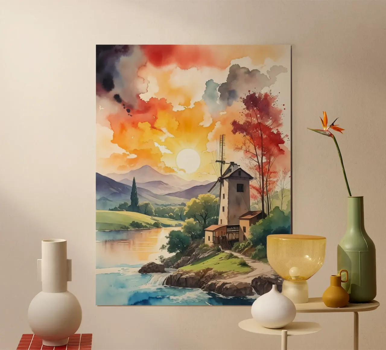 mulino ad acqua poster con telaio in alluminio da 🎁 ARTVI-SHOP