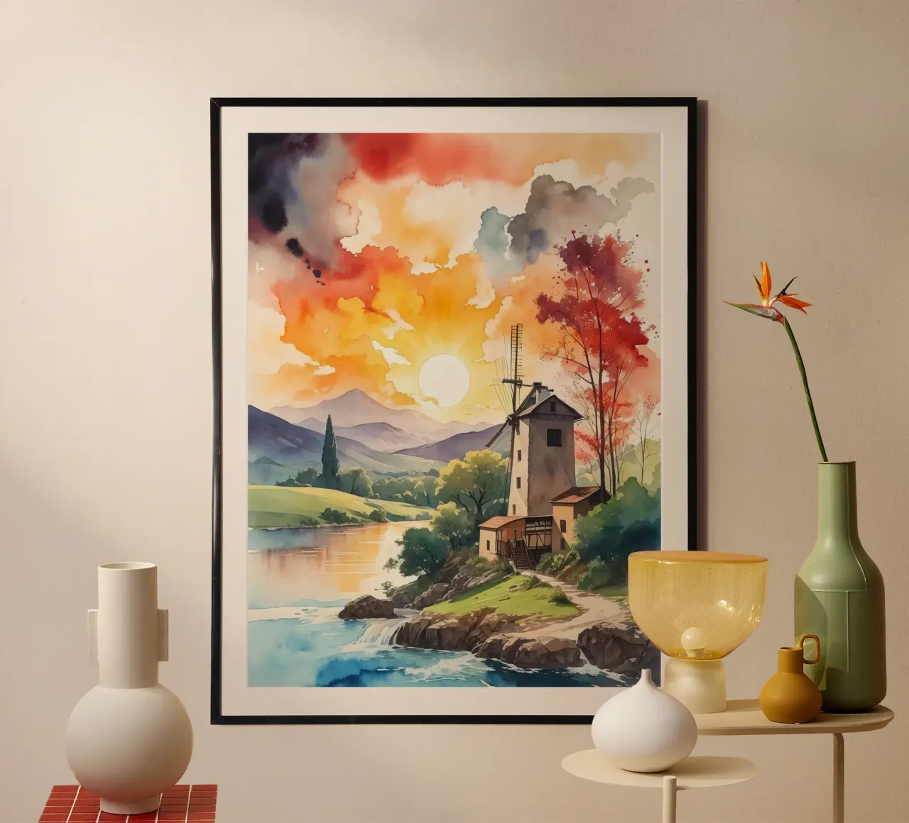 mulino ad acqua poster con telaio in alluminio da 🎁 ARTVI-SHOP