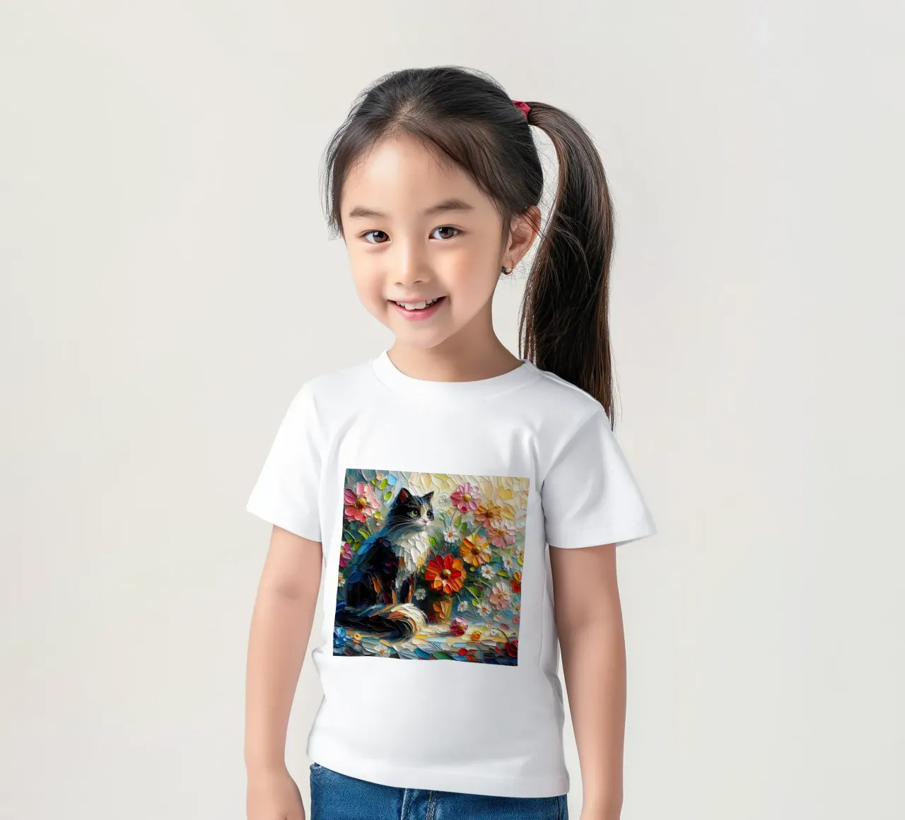 Gatto t-shirt bambini da 🎁 NOBELART