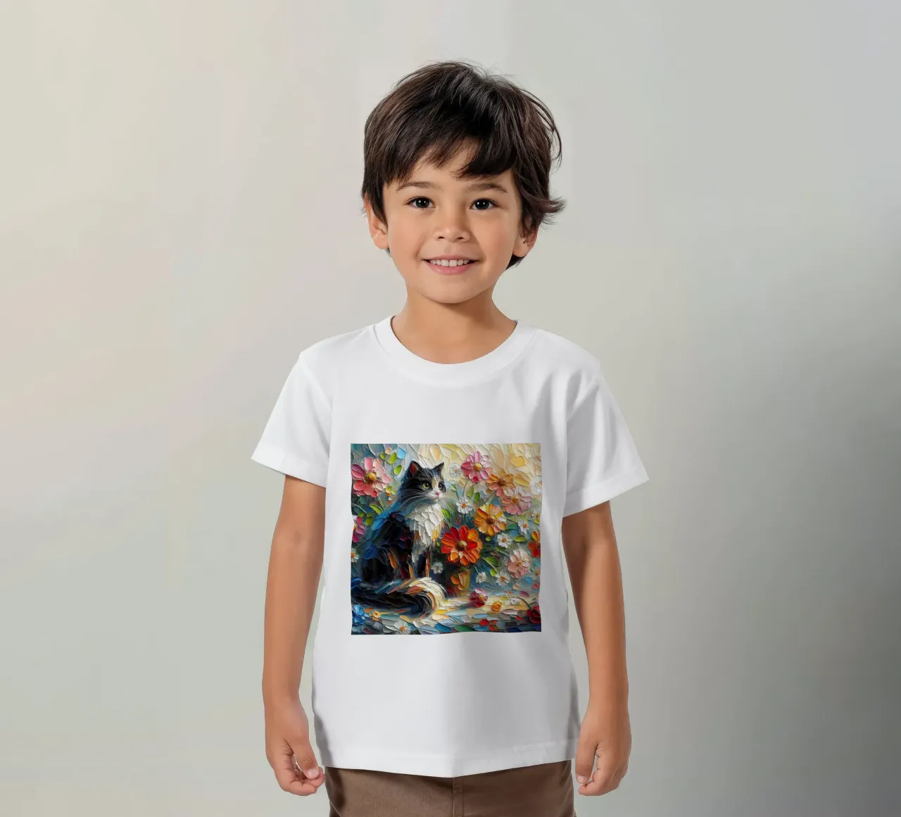 Gatto t-shirt bambini da 🎁 NOBELART