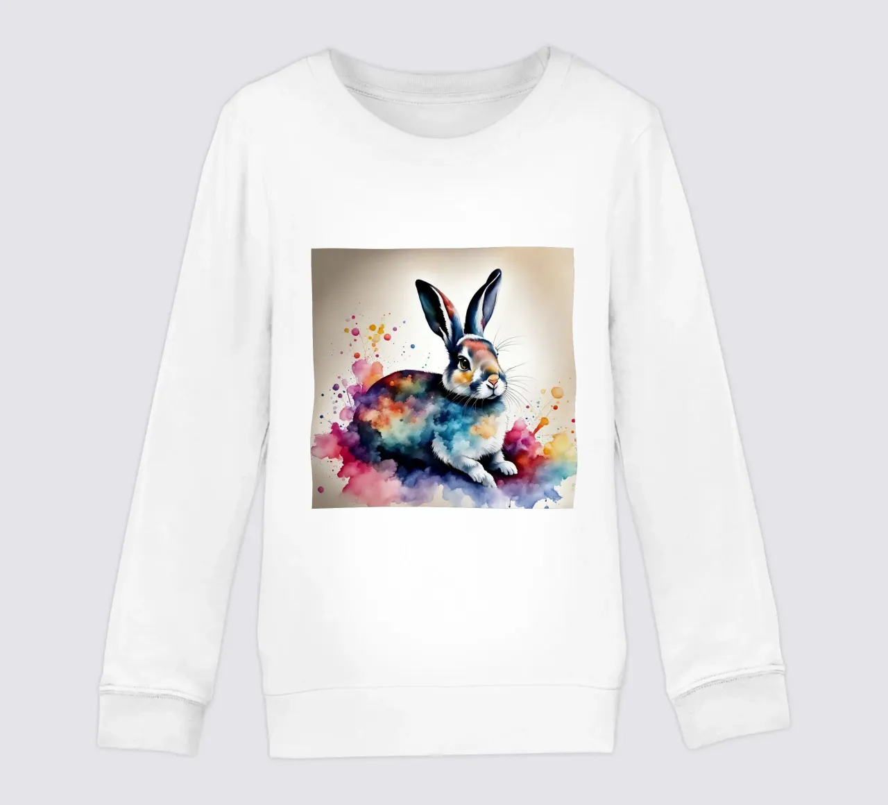 Tecnica dell'acquerello del coniglio felpa bambino da 🎁 ARTVI-SHOP