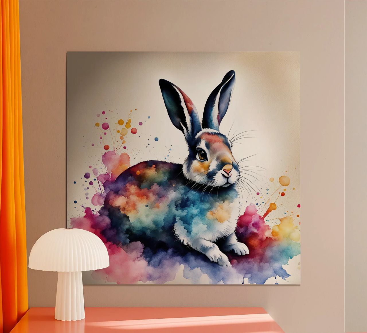 Kaninchen Aquarelltechnik Poster von ARTVI-SHOP