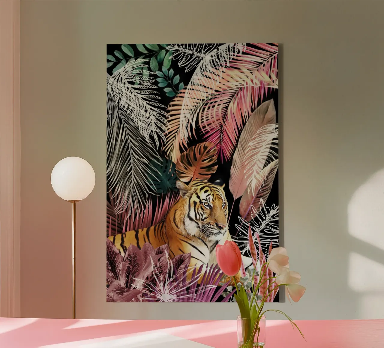 Jungle Tijger 01 canvas met Baklijst van amini54