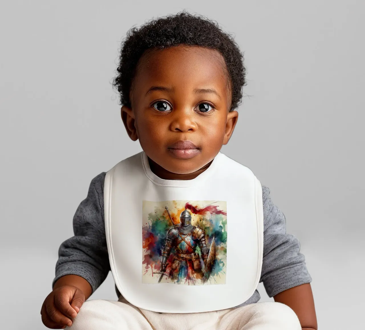 Krijger uit de middeleeuwen baby slabbetje van ARTVI-SHOP