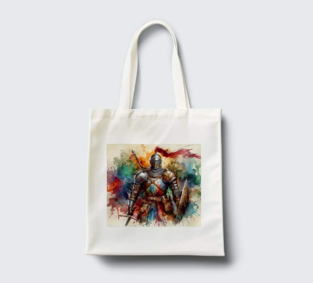 Krijger uit de middeleeuwen jute draagtas van ARTVI-SHOP