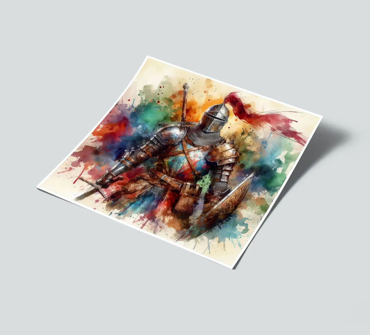 Krijger uit de middeleeuwen stickervel van ARTVI-SHOP