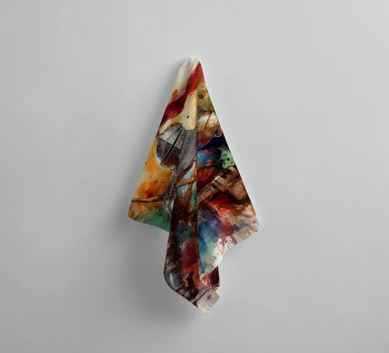 Krijger uit de middeleeuwen badhanddoek van ARTVI-SHOP