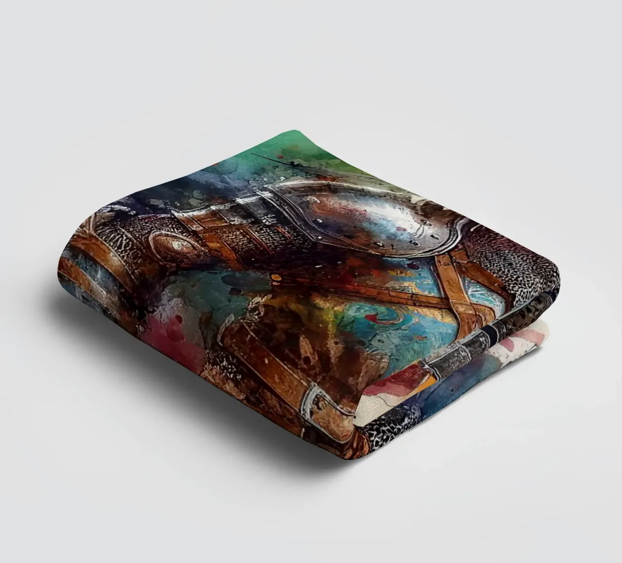 Krijger uit de middeleeuwen badhanddoek van ARTVI-SHOP
