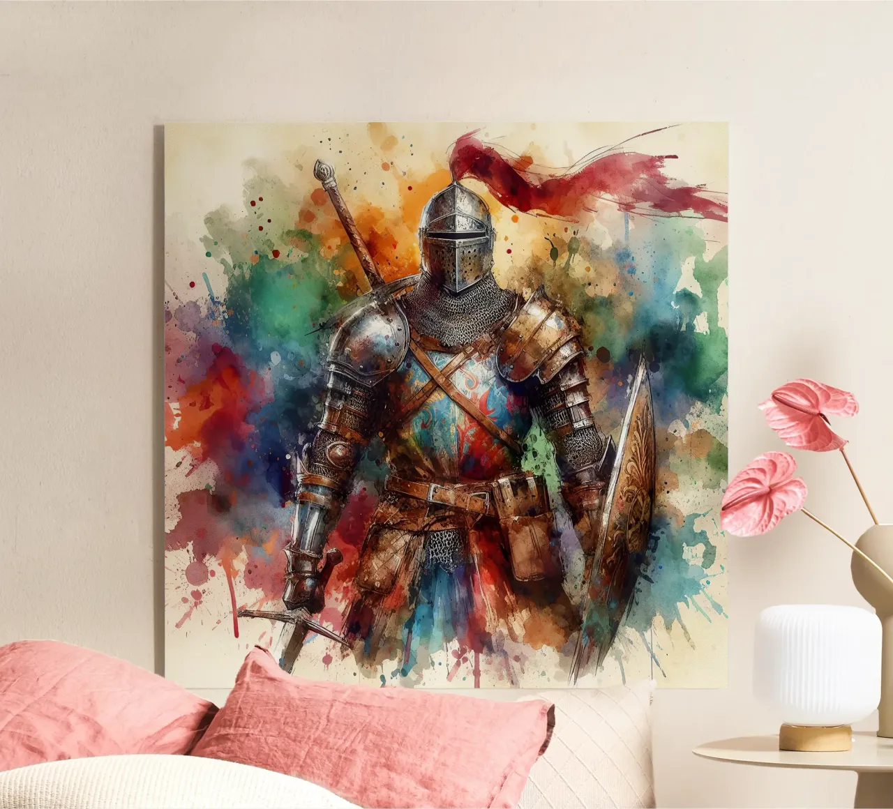 Krijger uit de middeleeuwen acryl van ARTVI-SHOP
