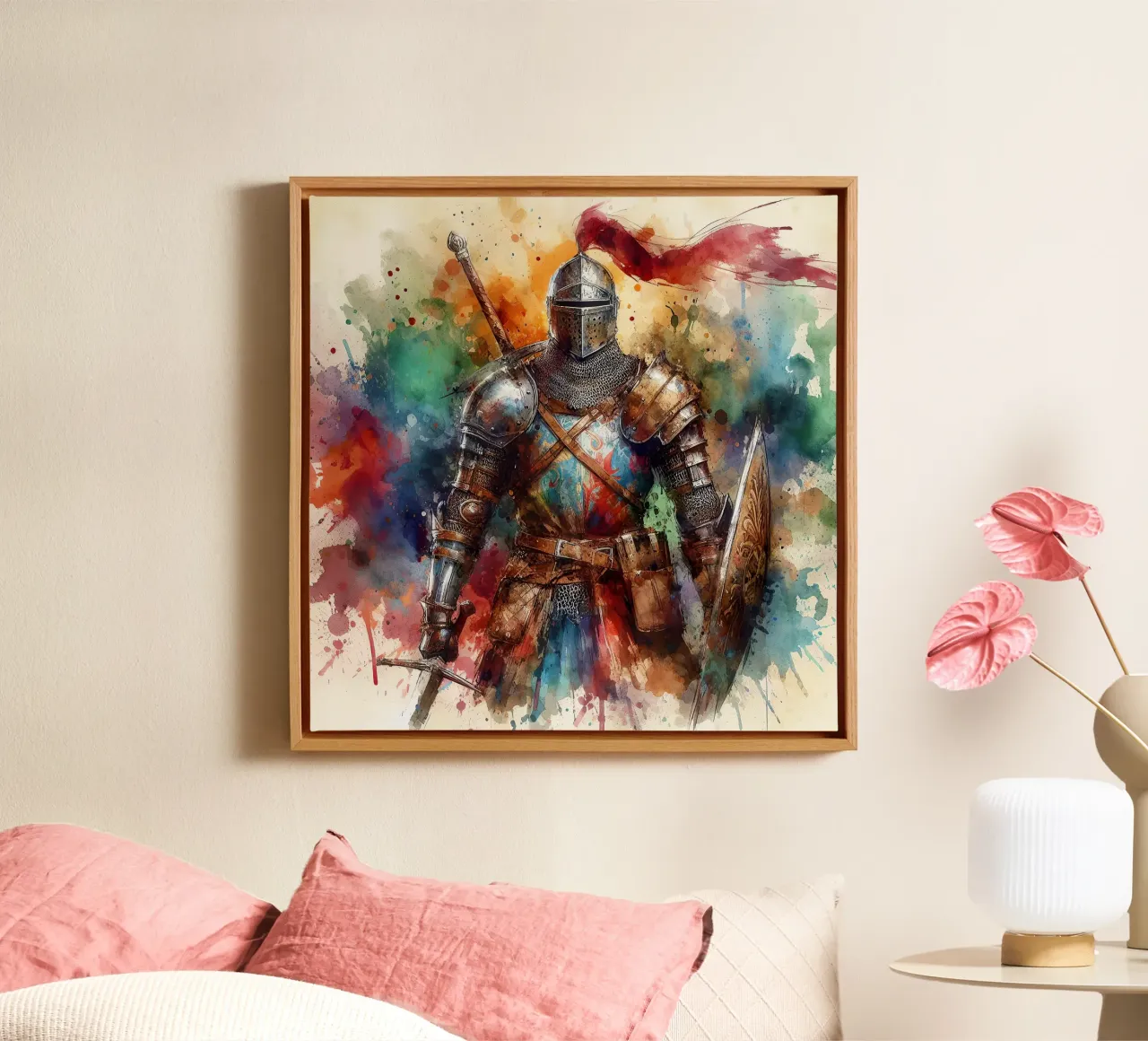 Krijger uit de middeleeuwen canvas van ARTVI-SHOP