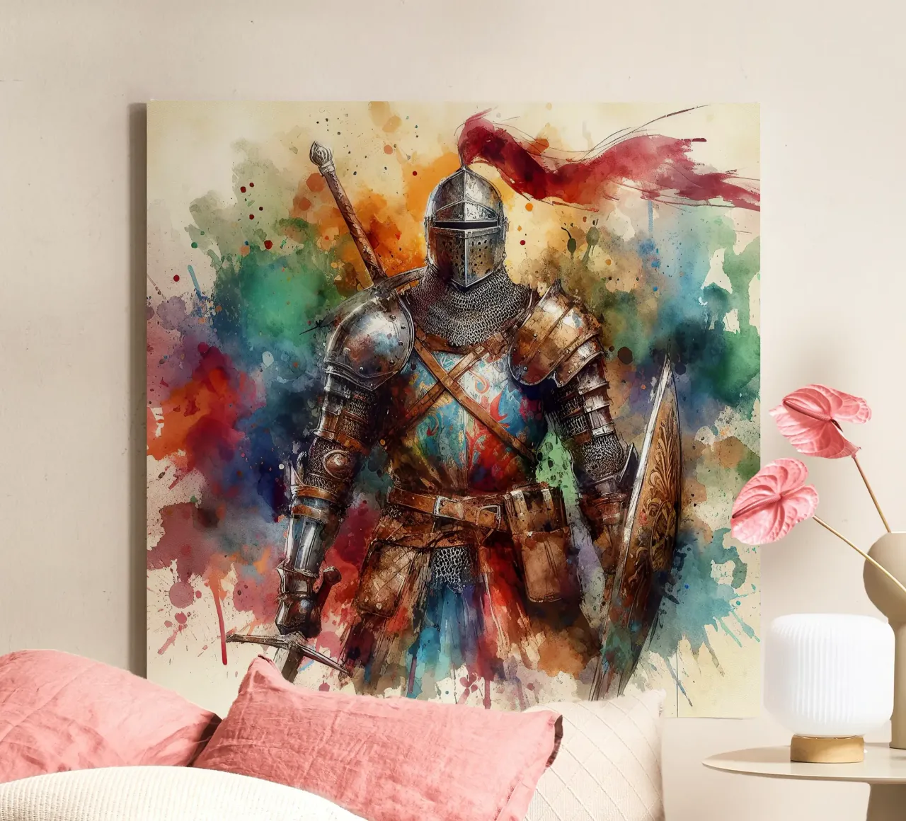 Krijger uit de middeleeuwen canvas van ARTVI-SHOP