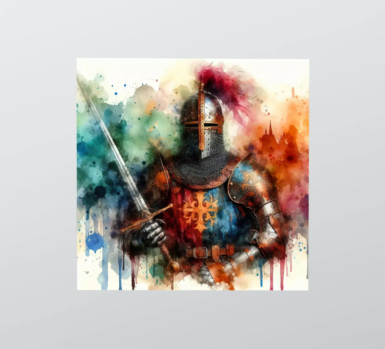 Krijger uit de middeleeuwen sticker van ARTVI-SHOP