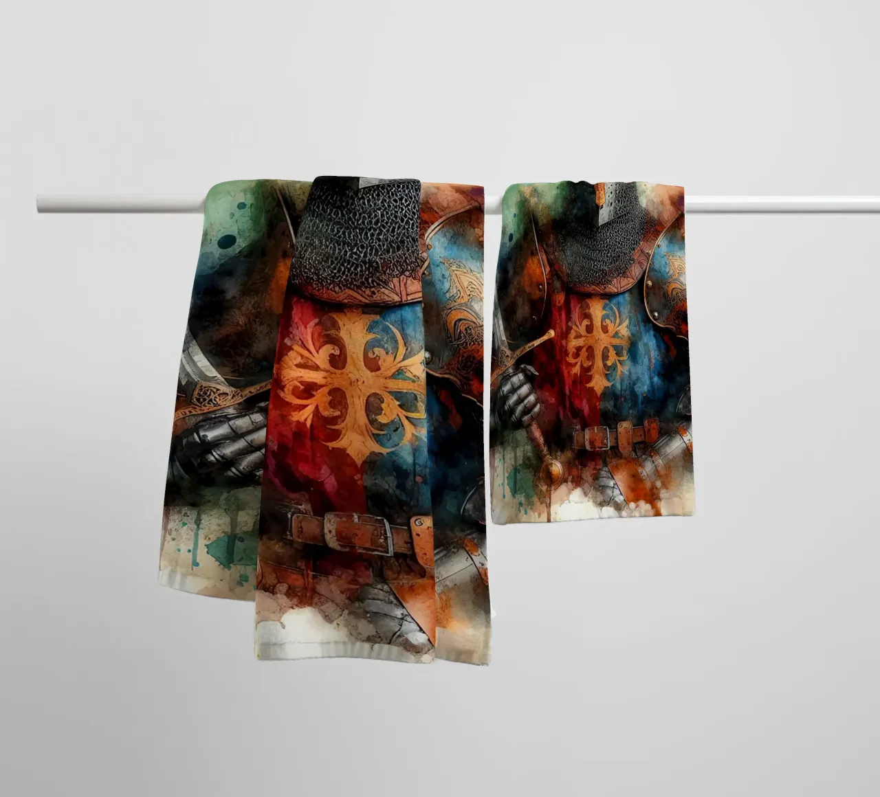 Krijger uit de middeleeuwen badhanddoek van ARTVI-SHOP