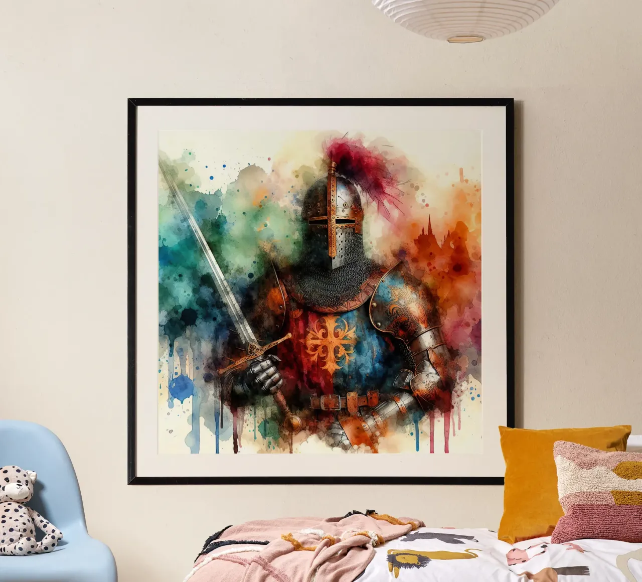 Krijger uit de middeleeuwen hahnemühle van ARTVI-SHOP