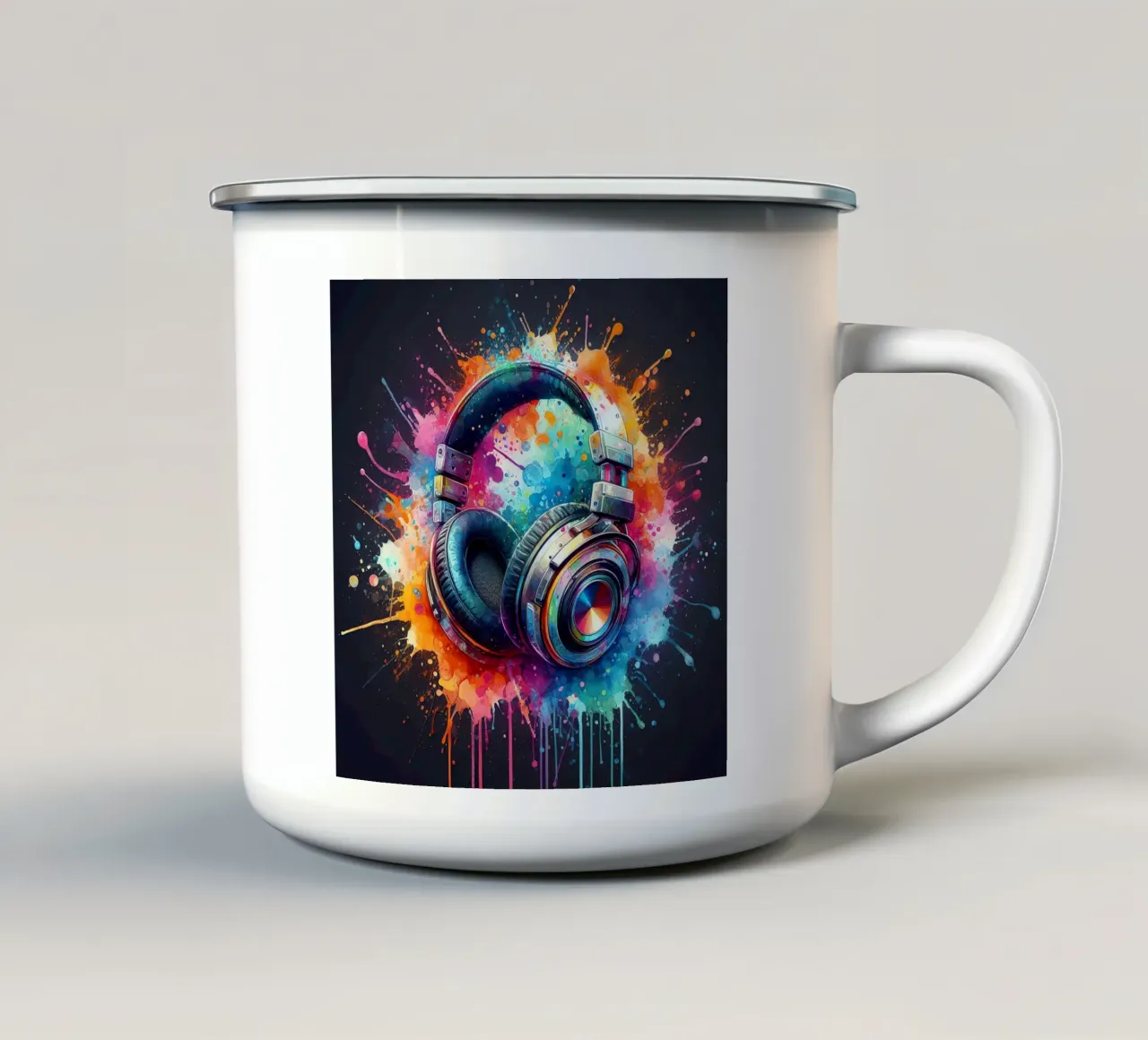Cuffie in acquerello tazza in smalto da ARTVI-SHOP