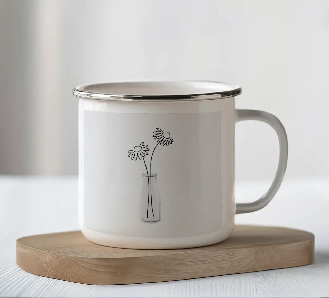 Natura morta di fiori II tazza in smalto da Orara Studio