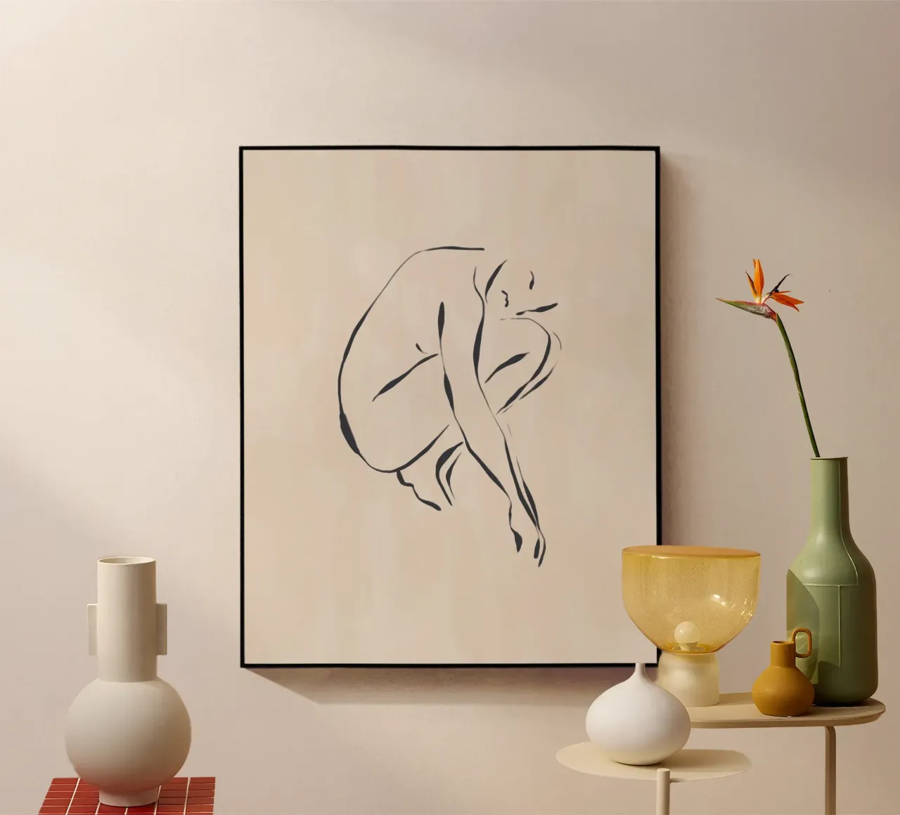 Sitting Contemplating acryl van Ivy Green Illustrations