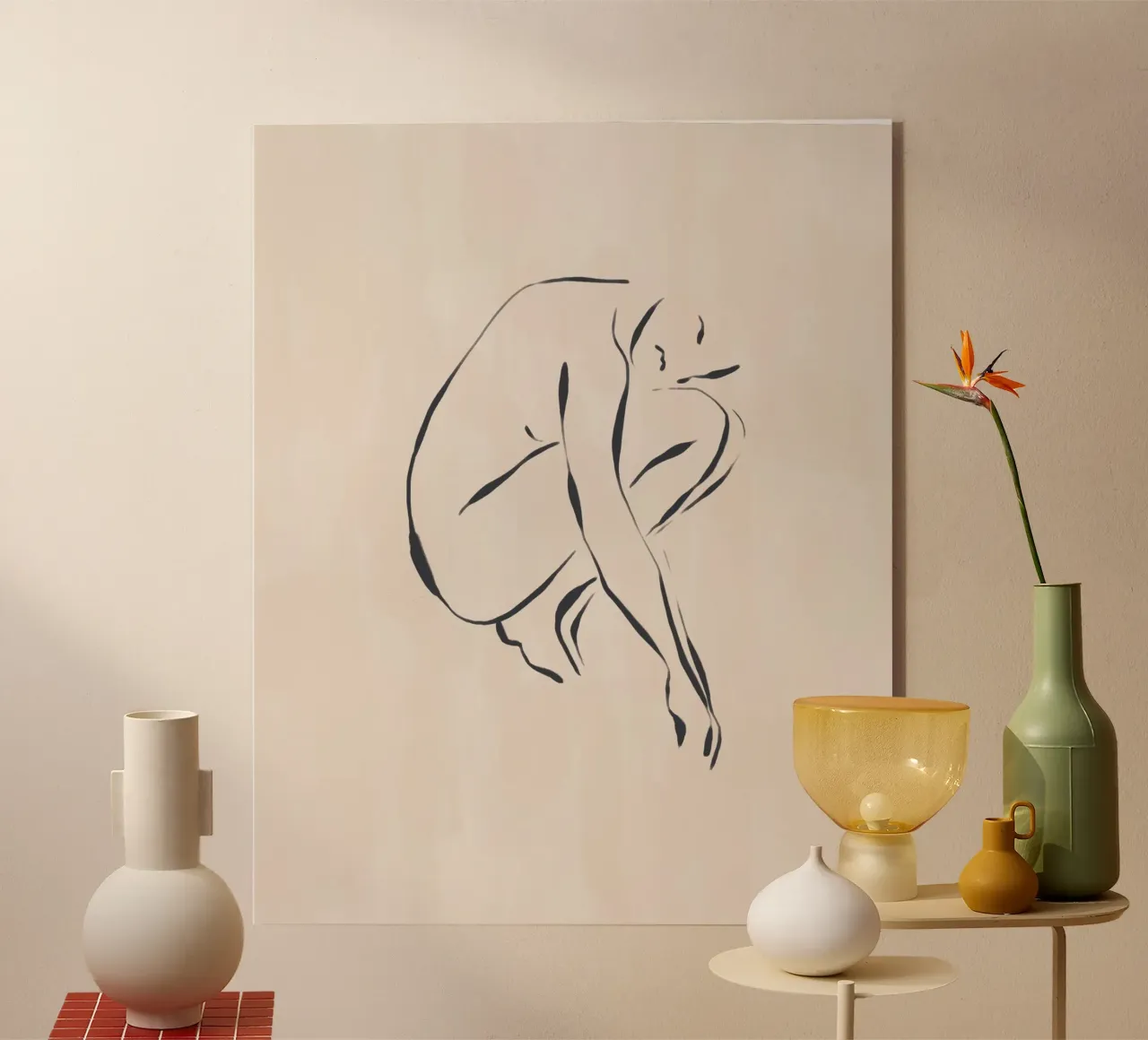 Zittend overpeinzend acryl van Ivy Green Illustrations