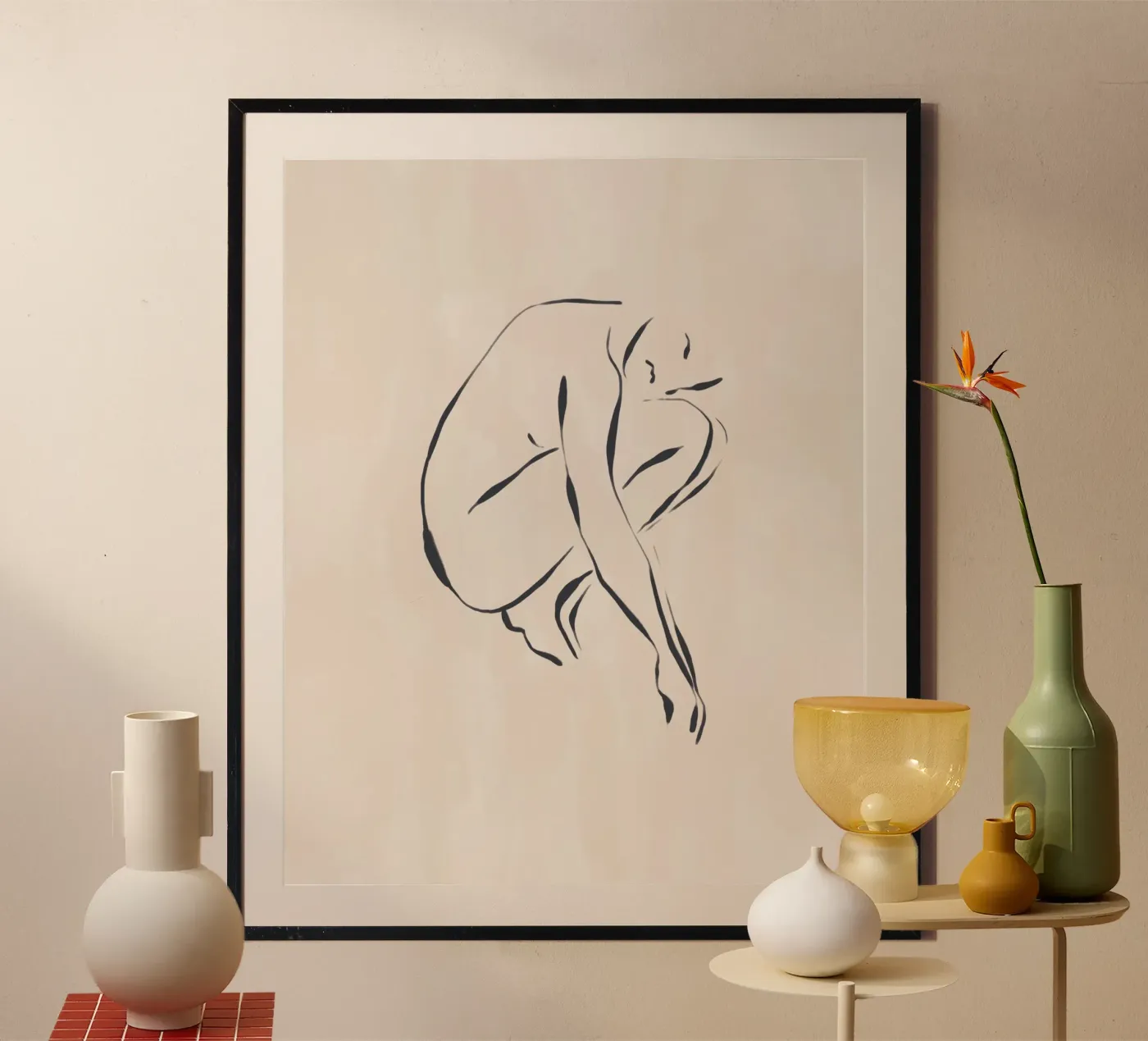 Sitting Contemplating poster van Ivy Green Illustrations