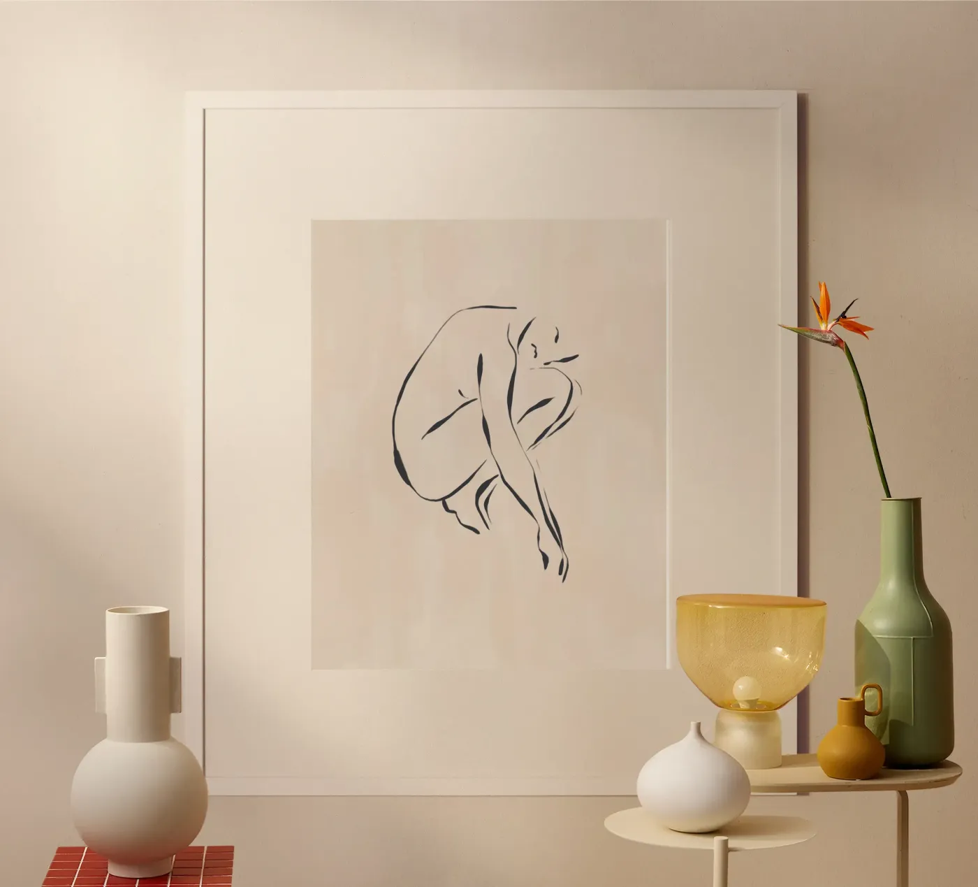 Sitting Contemplating poster van Ivy Green Illustrations