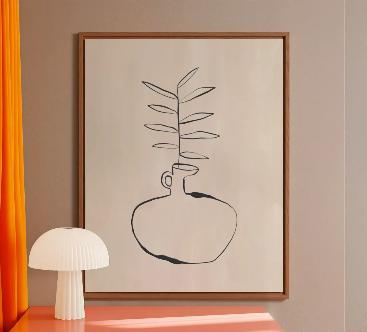 Olive Vase alu-dibond by Ivy Green Illustrations