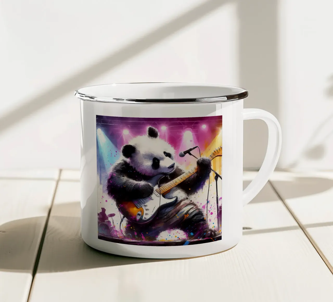 Orso panda al concerto tazza in smalto da ARTVI-SHOP
