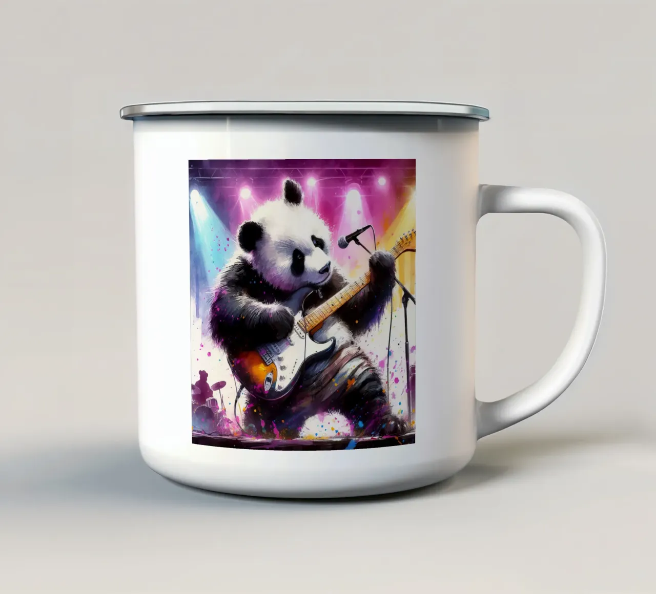 Orso panda al concerto tazza in smalto da ARTVI-SHOP