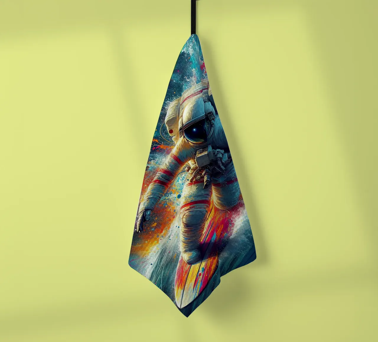 Surfer-Astronaut Geschirrtuch von 🎁 ARTVI-SHOP