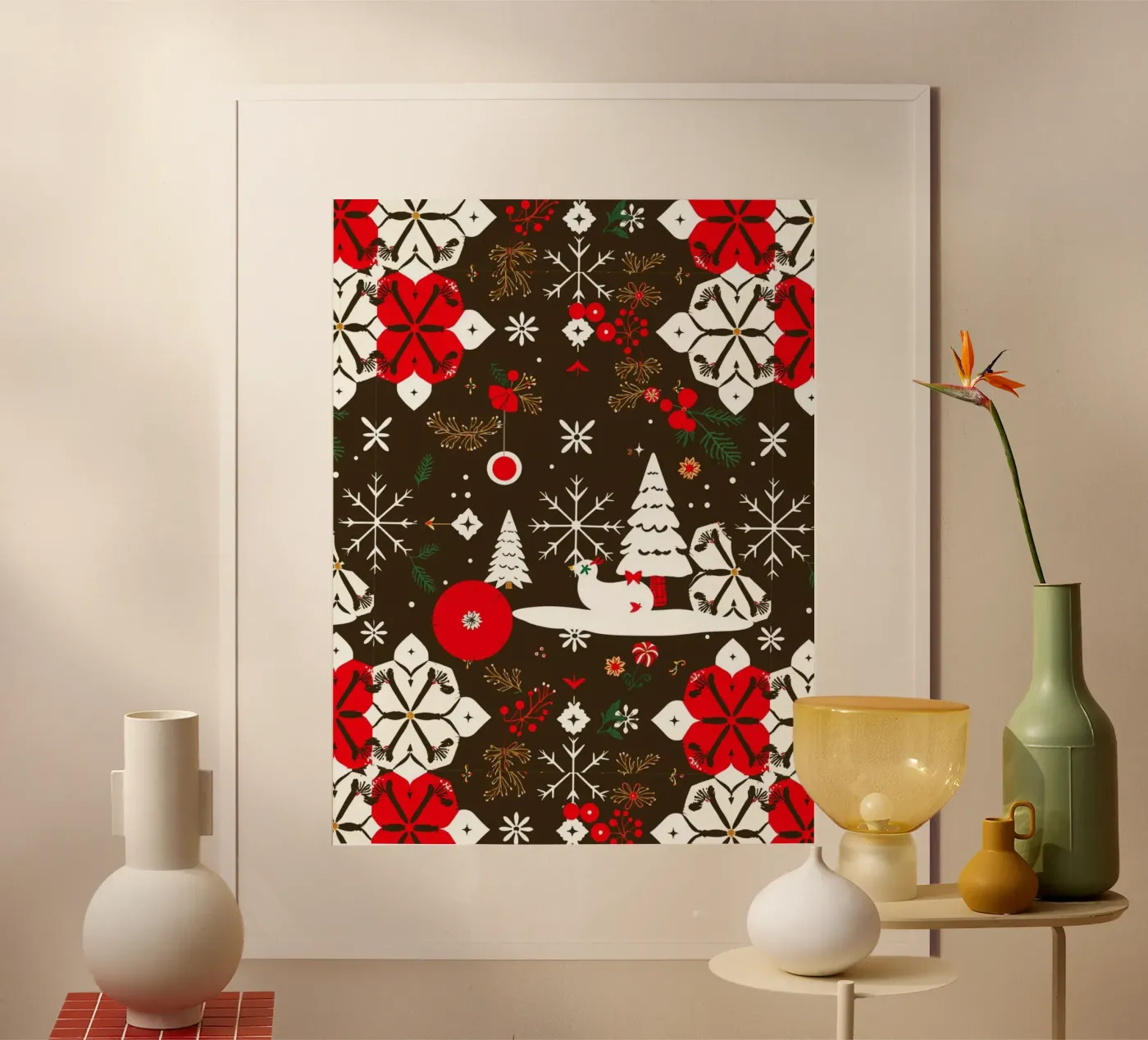 Snowy Festivities Pattern poster by Kintsugi99