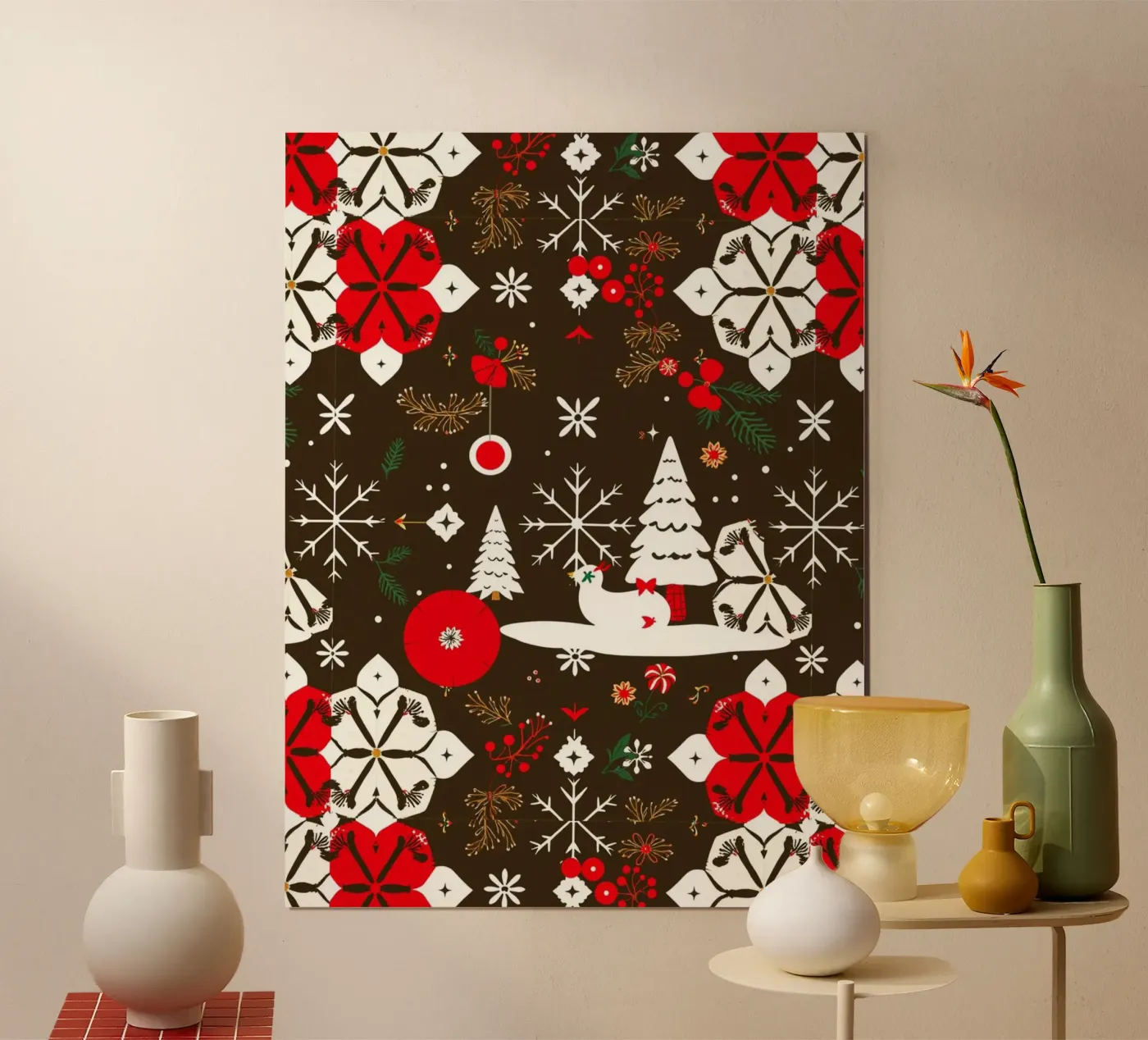 Snowy Festivities Pattern poster by Kintsugi99