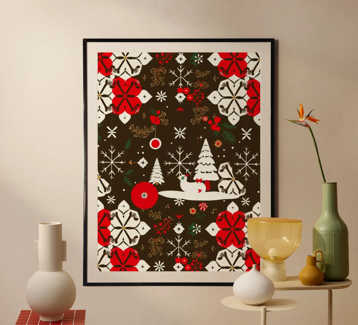 Snowy Festivities Pattern poster by Kintsugi99
