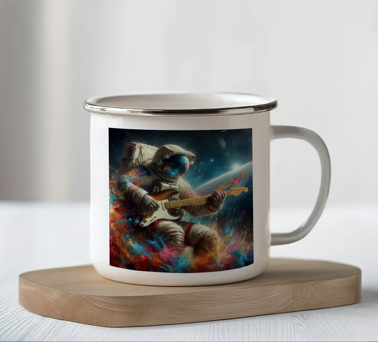 astronauta in concerto tazza in smalto da ARTVI-SHOP
