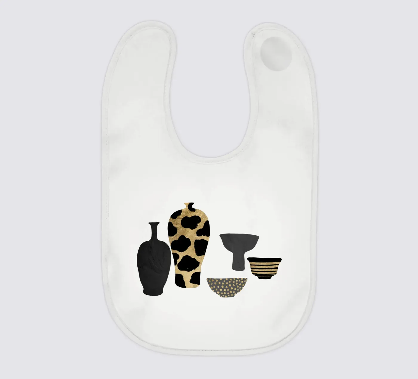 Patterned Vases baby bib by Orara Studio