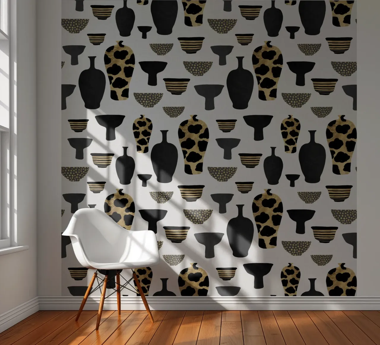 Patterned Vases fotobehang van Orara Studio