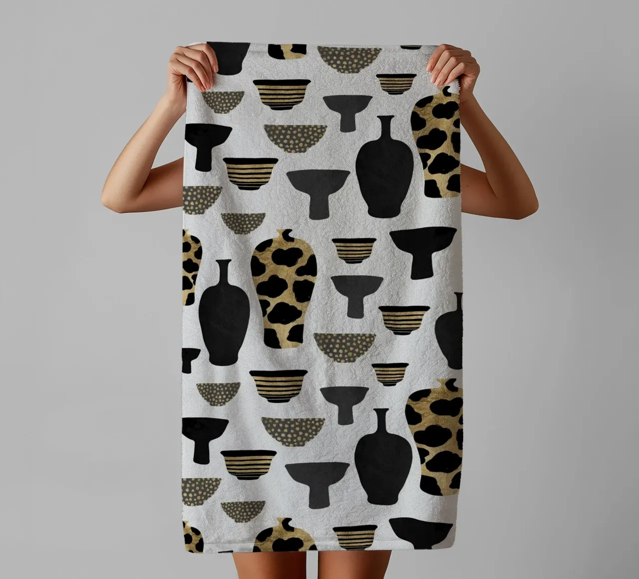 Patterned Vases towel by Orara Studio