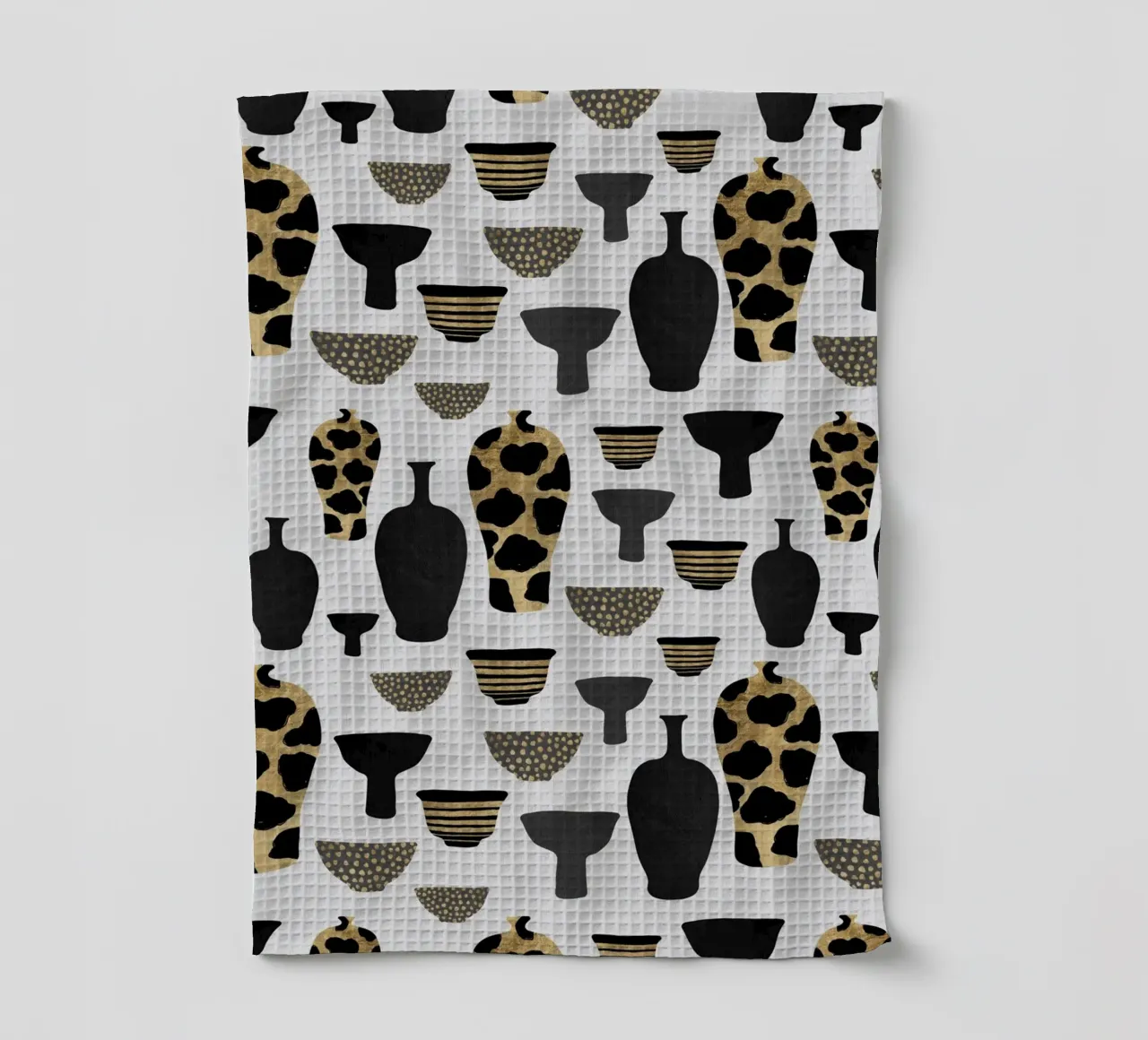 Patterned Vases tea towel by Orara Studio