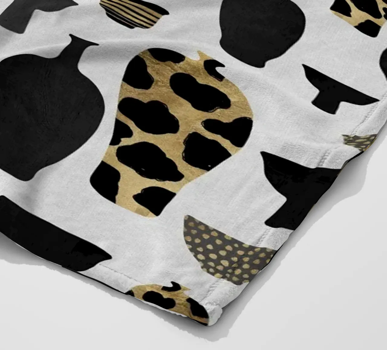 Patterned Vases fleece blanket by Orara Studio