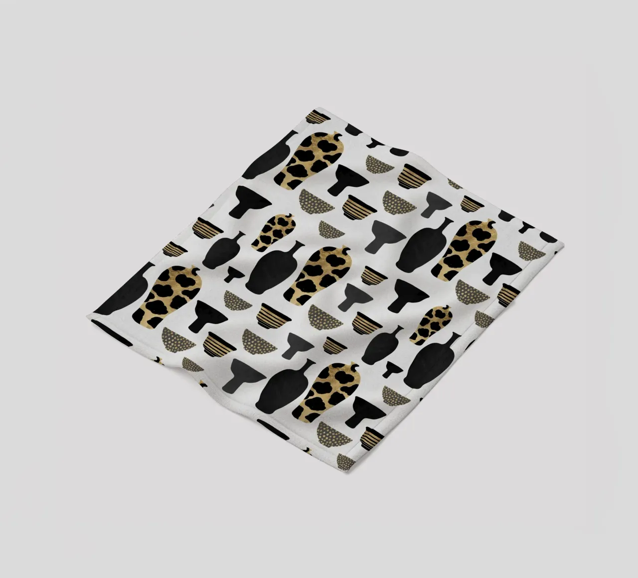 Patterned Vases fleece blanket by Orara Studio