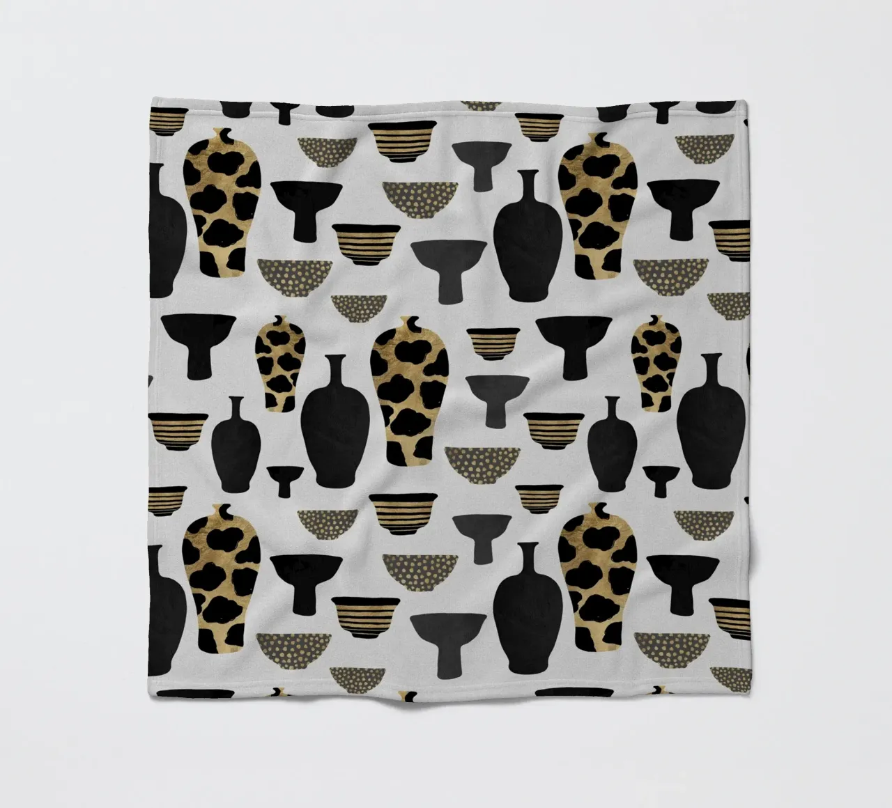 Patterned Vases fleece blanket by Orara Studio